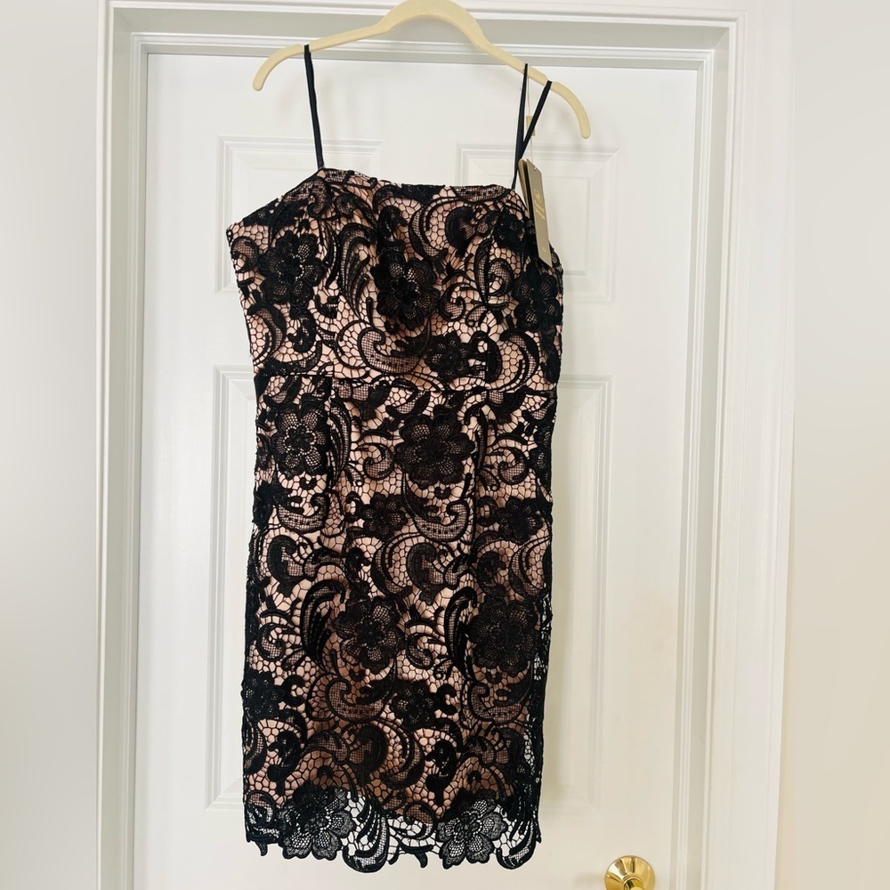 Nwt stunning black lace strapless dress size XL. Great for the holidays!